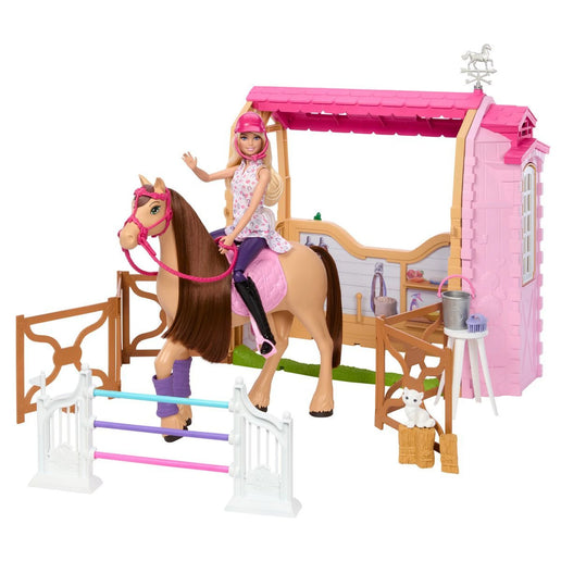 Barbie Stall mit Pferd Pepper und Puppe