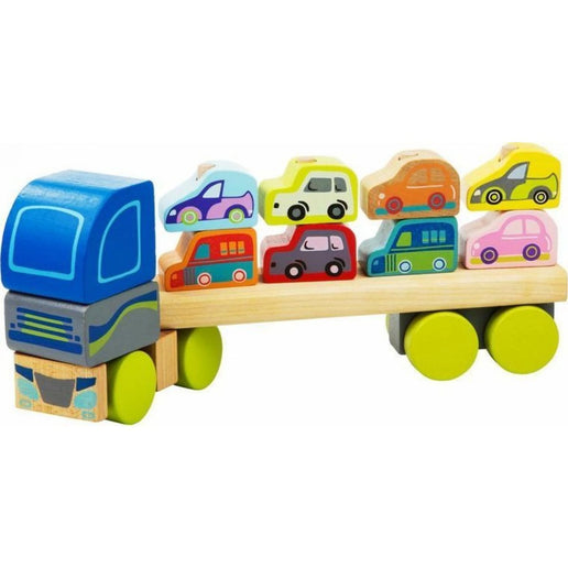 CUBIKA Lastwagen mit Autos Holzbausatz