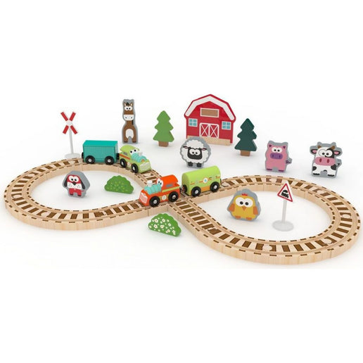 J'ADORE Spielset mit Schienen Bauernhof 35 Stk.
