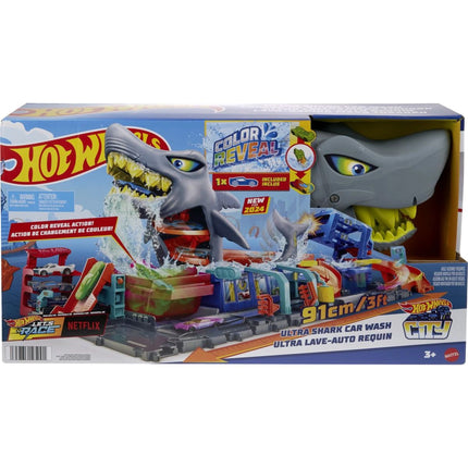 Hot Wheels City Color Reveal Autowaschanlage mit Hai