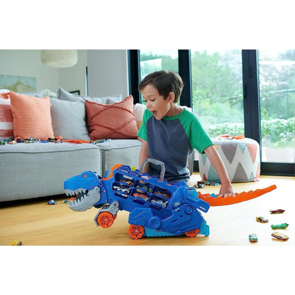 Hot Wheels City T-Rex-Sattelzugmaschine mit Lichtern und Geräuschen