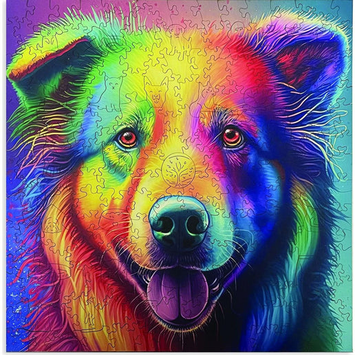Holzpuzzle Mehrfarbiger Labrador A4