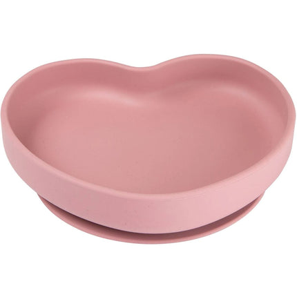 Silikonteller mit Saugnapf Herz rosa