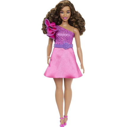 Barbie Model lesklé šaty mit Volant
