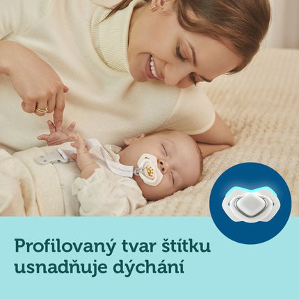 Set symmetrischer Silikonschnuller Light touch 0–6 m Royal Baby blau