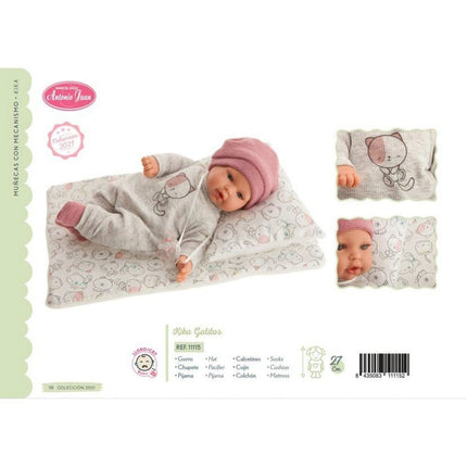 Antonio Juan 11115 Kika realistische Puppe mit Geräuschen und weichem Stoffkörper 27 cm