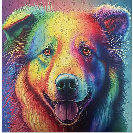 Holzpuzzle Mehrfarbiger Labrador A3