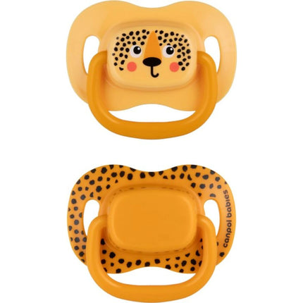 Set symmetrischer Silikonschnuller BabiesBoo 18m+ 2 Stk. orange