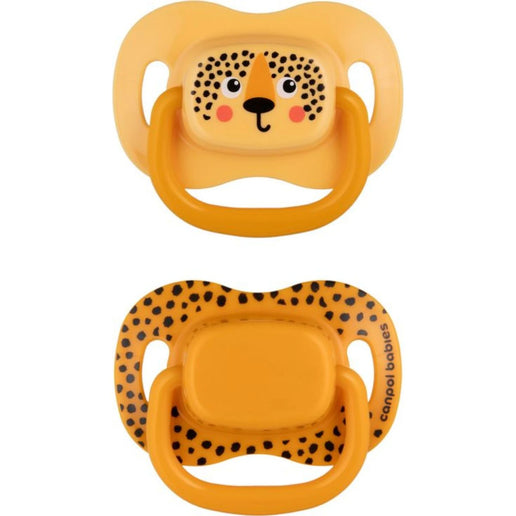 Set symmetrischer Silikonschnuller BabiesBoo 18m+ 2 Stk. orange