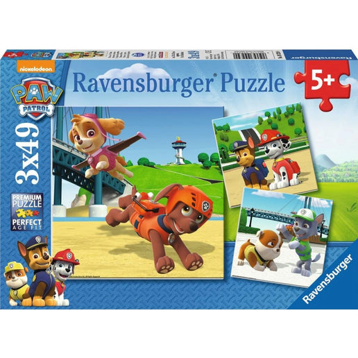 Ravensburger Puzzle: PAW Patrol – Helfer auf vier Pfoten Hunde-Team 3 x 49 Teile