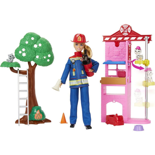 Barbie Feuerwache mit Feuerwehrpuppe