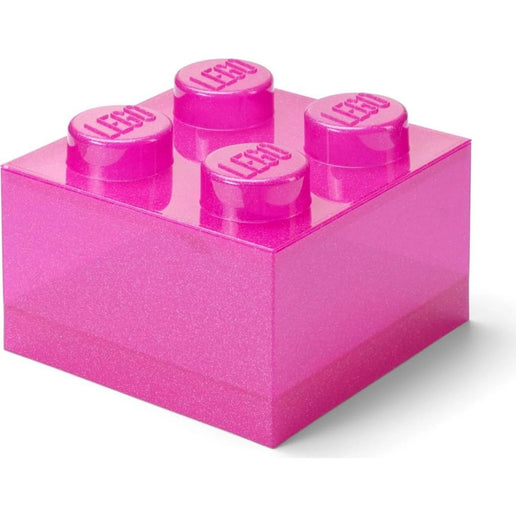 LEGO® Aufbewahrungsbox 4 mit Deckel Glitzerndes Rosa