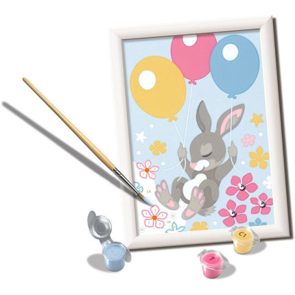 CreArt Fliegendes Häschen mit Luftballons (mit glitzernden Steinchen)