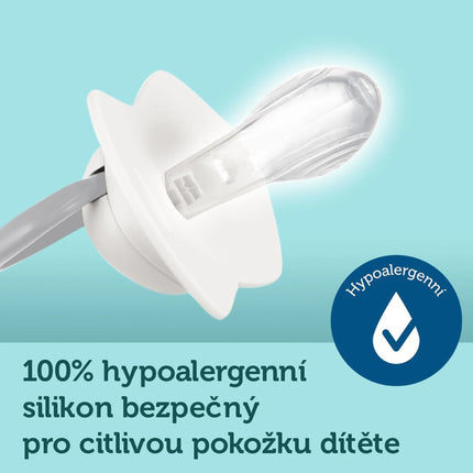 Set symmetrischer Silikonschnuller Light touch 0–6 m Royal Baby blau