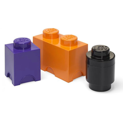 LEGO® Aufbewahrungsboxen Multi-Pack 3 Stk. lila, schwarz, orange