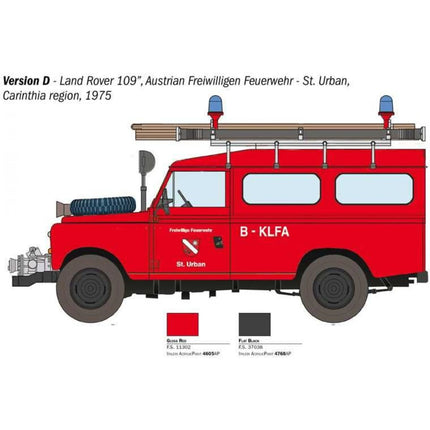 Modellbausatz Auto 3660 Land Rover Feuerwehrwagen 1:24