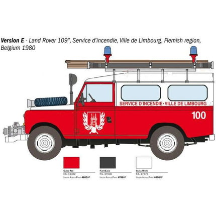 Modellbausatz Auto 3660 Land Rover Feuerwehrwagen 1:24