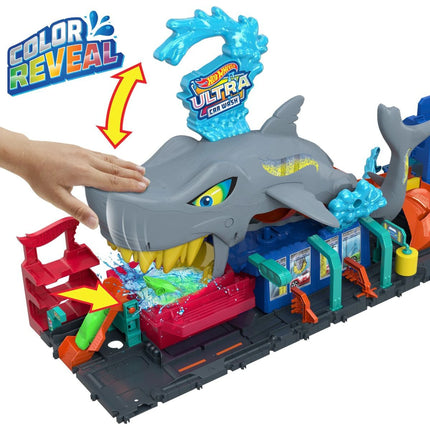 Hot Wheels City Color Reveal Autowaschanlage mit Hai