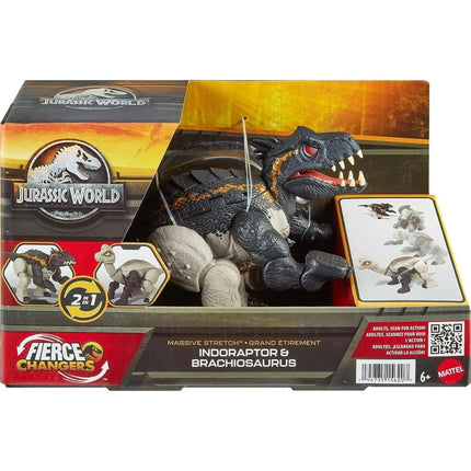 Dinosaurier mit Transformation doppeltes Gefahr Indoraptor und Brachiosaurus - Jurassic World