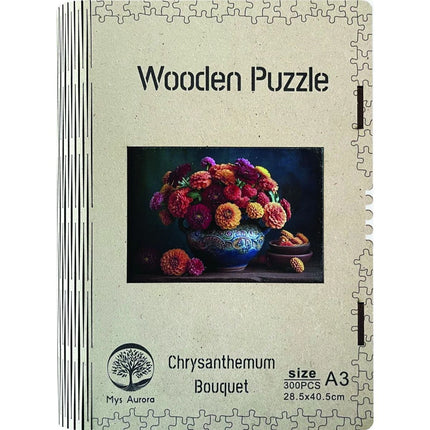 Holzpuzzle Chrysanthemenstrauß A3