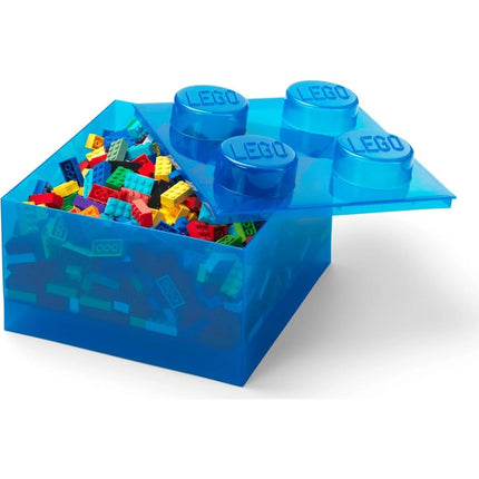 LEGO® Aufbewahrungsbox 4 mit Deckel Transparent blau