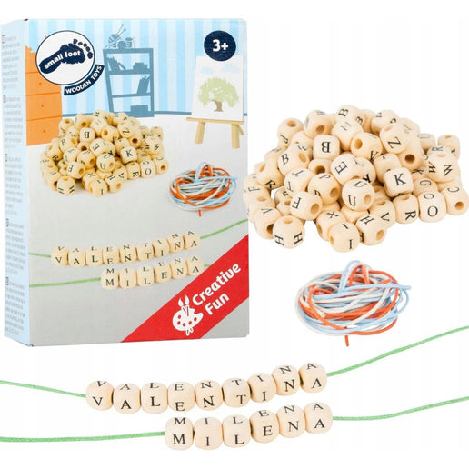 Holz-Fädelperlen mit Buchstaben