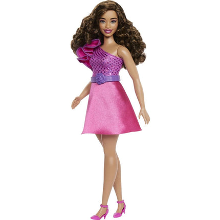 Barbie Model lesklé šaty mit Volant