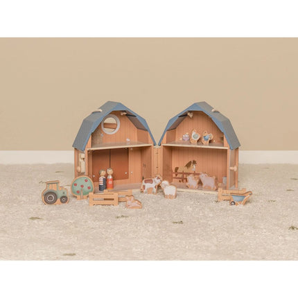Tragbares Holzpuppenhaus Bauernhof