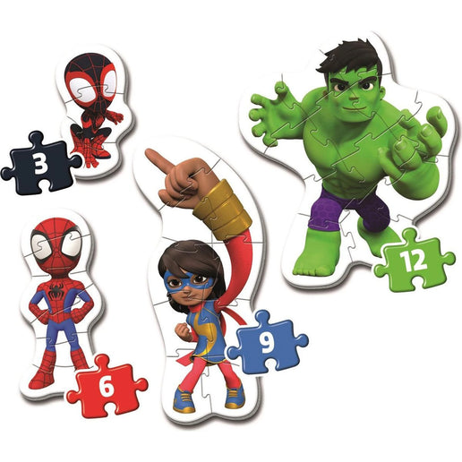 Meine ersten Puzzle 3, 6, 9 und 12 Teile Spidey Marvel - Spidey und seine Super-Freunde