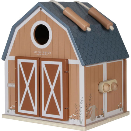 Tragbares Holzpuppenhaus Bauernhof