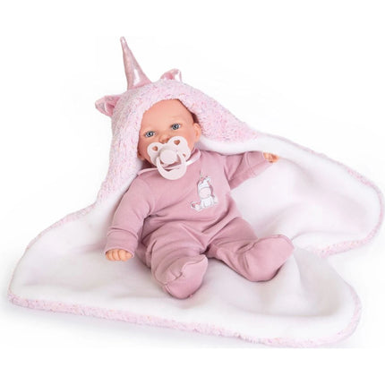 Antonio Juan 12238 Petit realistische Puppe mit Geräuschen und weichem Stoffkörper 27 cm