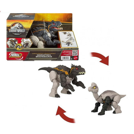 Dinosaurier mit Transformation doppeltes Gefahr Indoraptor und Brachiosaurus - Jurassic World