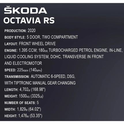 Cobi 24343 Škoda Octavia im Maßstab 1:12 2405 Teile