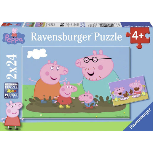 Ravensburger Puzzle: Peppa Wutz Glückliche Familie 2 x 24 Teile