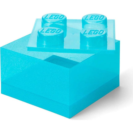 LEGO® Aufbewahrungsbox 4 mit Deckel Glitzerblau