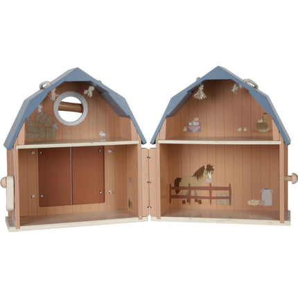 Tragbares Holzpuppenhaus Bauernhof