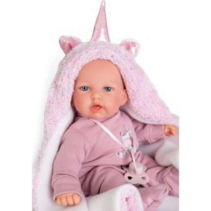 Antonio Juan 12238 Petit realistische Puppe mit Geräuschen und weichem Stoffkörper 27 cm