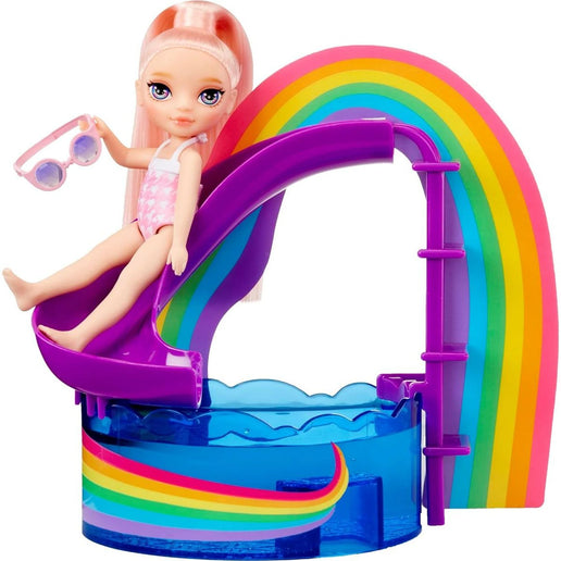 Rainbow High Set mit kleiner Schwester – Pool