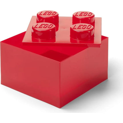 LEGO® Aufbewahrungsbox 4 mit Deckel Transparent rot