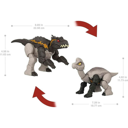 Dinosaurier mit Transformation doppeltes Gefahr Indoraptor und Brachiosaurus - Jurassic World