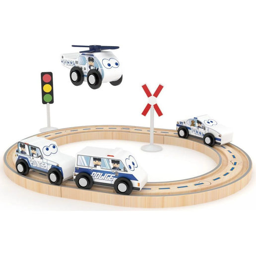 J'ADORE Spielset mit Schienen Polizei 16 Stk.