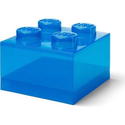 LEGO® Aufbewahrungsbox 4 mit Deckel Transparent blau