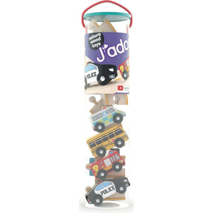 J'ADORE Spielset mit Schienen Stadtfahrzeuge 16 Stk.
