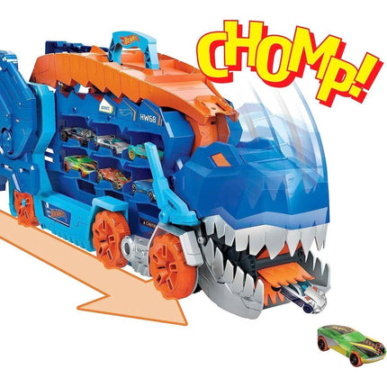 Hot Wheels City T-Rex-Sattelzugmaschine mit Lichtern und Geräuschen