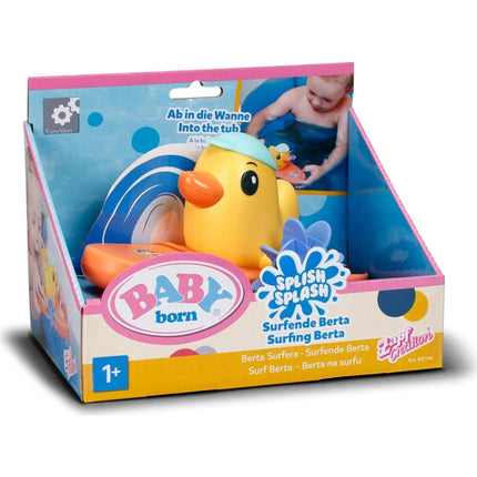 BABY born Splish Splash Berta auf dem Surfbrett