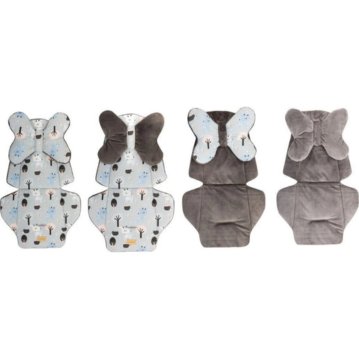 Wendbare Unterlage mit Kissen Forest graphite minky