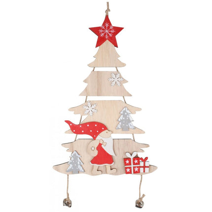 Baum mit Santa rot zum Aufhängen 17 x 39 cm