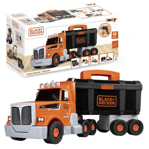 Smoby Black+Decker Lkw mit Werkzeug und Bohrmaschine
