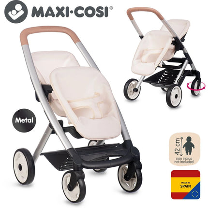Smoby Sportwagen für Zwillingspuppen Maxi-Cosi beige