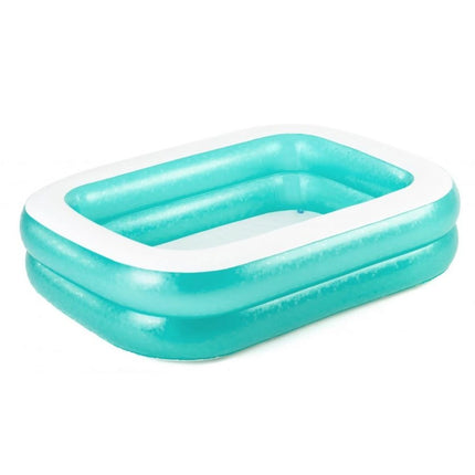 Bestway Aufblasbarer rechteckiger Pool blau mit weißem Rand